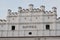 gable roofs of the old historical building, the hotel Bily Konicek, the city Trebon, South Bohemia