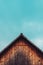 Gable shed roof and blue sky