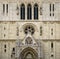 Gable triangle above the main entrance on the Cathedral of Assumption of the Blessed Virgin Mary in Zagreb