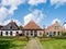 Gables of old houses on West Frisian island Schiermonnikoog, Netherlands