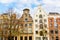 Gables of typical old buildings in Amsterdam, Netherlands