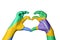 Gabon Brazil Heart, Hand gesture making heart