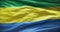 Gabon flag background. National flag of country waving