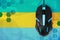 Gabon flag and computer mouse. Concept of country representing e-sports team