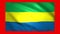 Gabon flag on green screen for chroma key