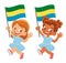 Gabon flag in hand set