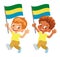 Gabon flag in hand set