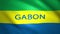 Gabon flag with the name of the country