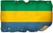 Gabon Flag On Old Paper