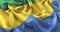 Gabon Flag Ruffled Beautifully Waving Macro Close-Up Shot