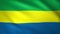 Gabon flag waving in the wind