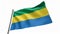 Gabon flag waving in the wind