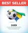 Gabon football or soccer ball. Football national team. Vector illustration