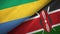 Gabon and Kenya two flags textile cloth, fabric texture