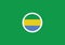 Gabon national flag circle shape