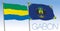 Gabon national flag and presidential flag, Africa