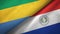 Gabon and Paraguay two flags textile cloth, fabric texture