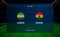 Gabon vs Ghana football scoreboard. Broadcast graphic