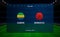 Gabon vs Morocco football scoreboard. Broadcast graphic