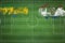 Gabon vs Paraguay Soccer Match, national colors, national flags, soccer field, football game, Copy space