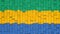 Gabonese flag made of cubes in a random pattern