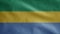 Gabonese flag waving in the wind. Gabon banner blowing soft silk