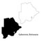 Gaborone Botswana. Detailed Country Map with Location Pin on Capital City.
