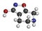 Gaboxadol drug molecule. 3D rendering. Atoms are represented as spheres with conventional color coding: hydrogen white, carbon