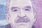 Gabriel Garcia Marquez a closeup portrait from Colombian money