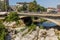 GABROVO, BULGARIA - JULY 27, 2019: Bridge over Jantra river in Gabrovo town, Bulgar