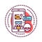 Gadget addiction color line icon. Abuse of gadgets so much that it starts negatively influencing health and life as a whole.