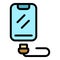 Gadget charger icon color outline vector