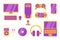 Gadget object electronic tools with various objects - vector illustration