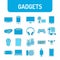 Gadgets color line icons set. Electronic devices.