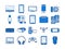 Gadgets color line icons set. Electronic devices. Designed to facilitate and improve human life. Pictogram for web page, mobile