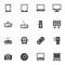 Gadgets, electronic devices vector icons set