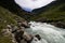 Gadmertal valley near Gadmen and Susten glacier and Trift glacier in Switzerland