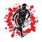Gaelic Football Male Player Action Cartoon Sport Graphic Vector