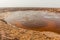 Gaet'ale Pond in Danakil depression, Ethiopia. Hypersaline lake with bubbling ga