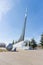 Gagarin`s landing place monument park near Engels