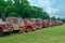 Gainesville, Georgia USA - May 21, 2022 Vintage fire trucks of various years and make outdoors