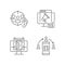 Gaining digital proficiency linear icons set