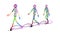 Gait recognition , motion capture 3d render of character walking. View 5