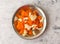 Gajar ka halwa served in a plate isolated on background top view of indian and pakistani desi food