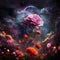 Galactic Garden: Surreal and Vibrant Art