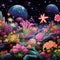 Galactic Gardens: A Fusion of Plants and Flowers with Space-themed Patterns