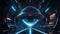 galactic luminescence: a vibrant spaceship\\\'s stardust trail. ai generated