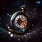 Galactic Universe: Antique Pocket Watch\\\'s Celestial Odyssey