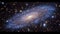 Galactic vista celestial nebulous clouds and dazzling star clusters in a vast galaxy