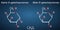 Galactose, alpha-D-galactopyranose, beta-D-galactopyranose, milk sugar molecule. Cyclic form. Structural chemical formula on the